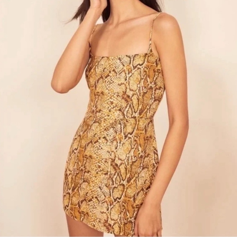 Reformation Snake Print Mini Dress Medium